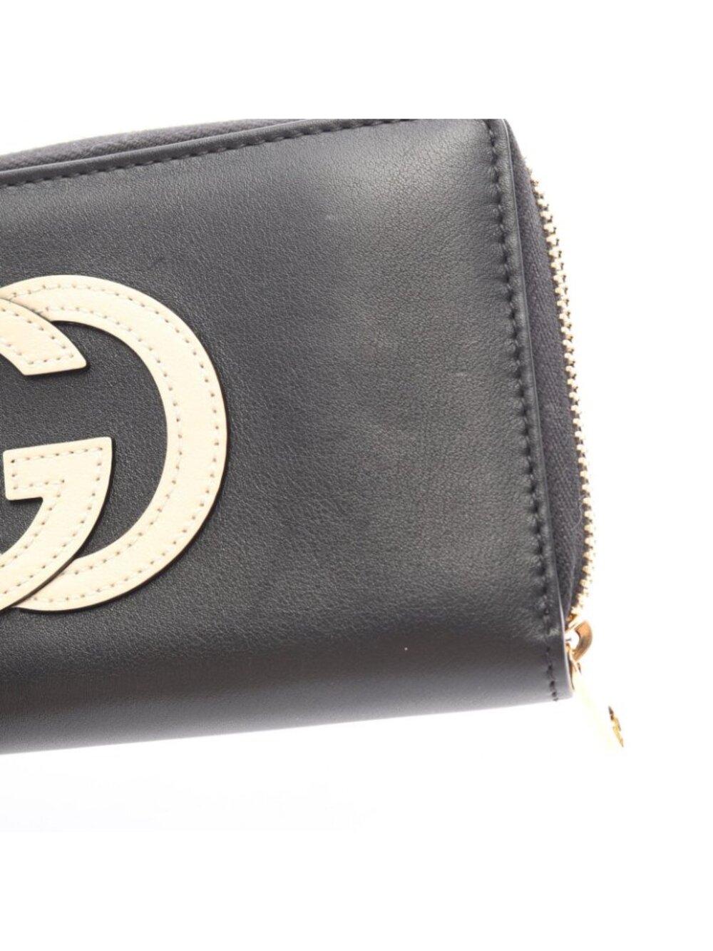 Gucci Round Wallet Basket Black Ivory Leather - Picture 6 of 11